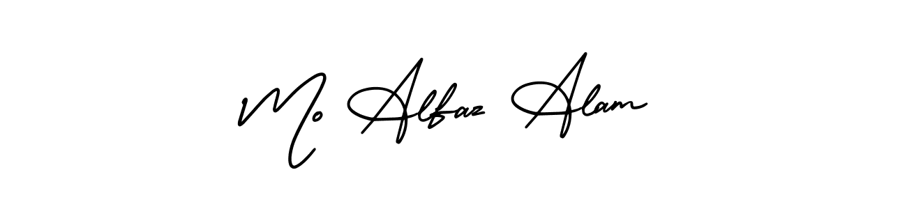 The best way (AmerikaSignatureDemo-Regular) to make a short signature is to pick only two or three words in your name. The name Mo Alfaz Alam include a total of six letters. For converting this name. Mo Alfaz Alam signature style 3 images and pictures png
