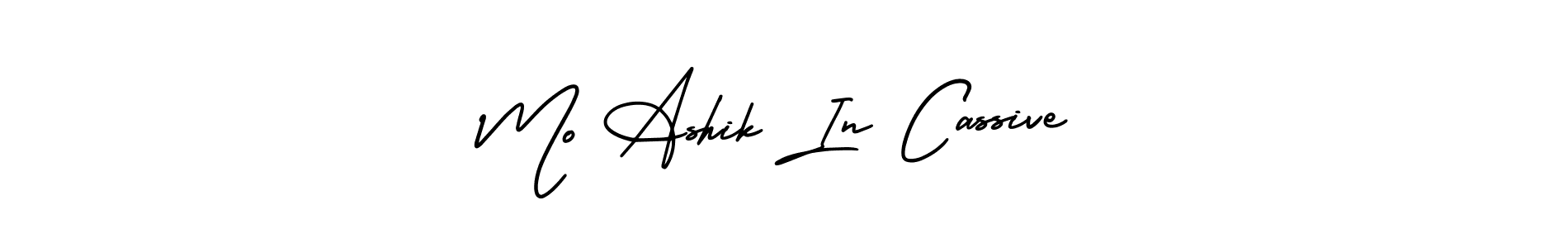 The best way (AmerikaSignatureDemo-Regular) to make a short signature is to pick only two or three words in your name. The name Mo Ashik In Cassive include a total of six letters. For converting this name. Mo Ashik In Cassive signature style 3 images and pictures png