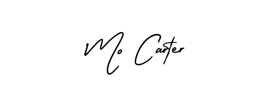 The best way (AmerikaSignatureDemo-Regular) to make a short signature is to pick only two or three words in your name. The name Mo Carter include a total of six letters. For converting this name. Mo Carter signature style 3 images and pictures png