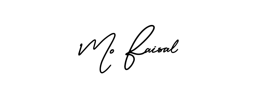 The best way (AmerikaSignatureDemo-Regular) to make a short signature is to pick only two or three words in your name. The name Mo Faisal include a total of six letters. For converting this name. Mo Faisal signature style 3 images and pictures png