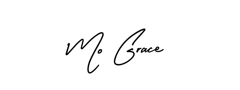 The best way (AmerikaSignatureDemo-Regular) to make a short signature is to pick only two or three words in your name. The name Mo Grace include a total of six letters. For converting this name. Mo Grace signature style 3 images and pictures png