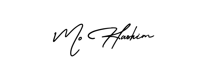 How to make Mo Hashim name signature. Use AmerikaSignatureDemo-Regular style for creating short signs online. This is the latest handwritten sign. Mo Hashim signature style 3 images and pictures png