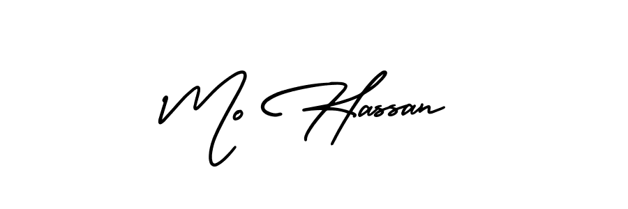 You should practise on your own different ways (AmerikaSignatureDemo-Regular) to write your name (Mo Hassan) in signature. don't let someone else do it for you. Mo Hassan signature style 3 images and pictures png