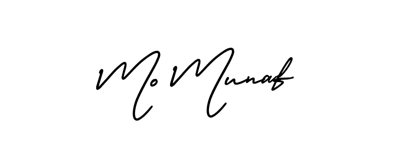 Design your own signature with our free online signature maker. With this signature software, you can create a handwritten (AmerikaSignatureDemo-Regular) signature for name Mo Munaf. Mo Munaf signature style 3 images and pictures png