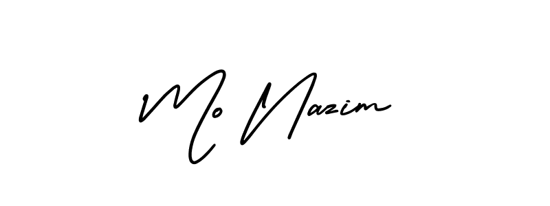 Make a beautiful signature design for name Mo Nazim. With this signature (AmerikaSignatureDemo-Regular) style, you can create a handwritten signature for free. Mo Nazim signature style 3 images and pictures png