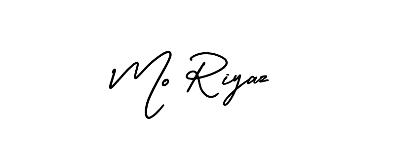 You should practise on your own different ways (AmerikaSignatureDemo-Regular) to write your name (Mo Riyaz) in signature. don't let someone else do it for you. Mo Riyaz signature style 3 images and pictures png