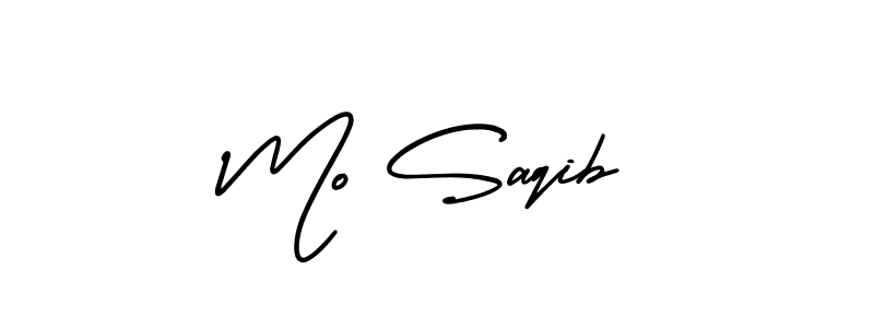 You should practise on your own different ways (AmerikaSignatureDemo-Regular) to write your name (Mo Saqib) in signature. don't let someone else do it for you. Mo Saqib signature style 3 images and pictures png