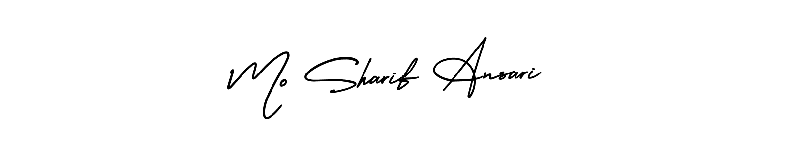 The best way (AmerikaSignatureDemo-Regular) to make a short signature is to pick only two or three words in your name. The name Mo Sharif Ansari include a total of six letters. For converting this name. Mo Sharif Ansari signature style 3 images and pictures png