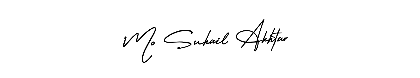 Use a signature maker to create a handwritten signature online. With this signature software, you can design (AmerikaSignatureDemo-Regular) your own signature for name Mo Suhail Akhtar. Mo Suhail Akhtar signature style 3 images and pictures png