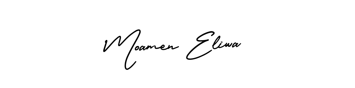 Moamen Eliwa stylish signature style. Best Handwritten Sign (AmerikaSignatureDemo-Regular) for my name. Handwritten Signature Collection Ideas for my name Moamen Eliwa. Moamen Eliwa signature style 3 images and pictures png