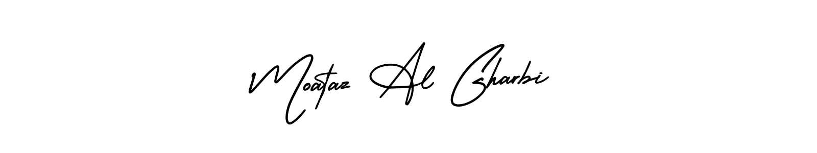 The best way (AmerikaSignatureDemo-Regular) to make a short signature is to pick only two or three words in your name. The name Moataz Al Gharbi include a total of six letters. For converting this name. Moataz Al Gharbi signature style 3 images and pictures png