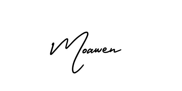 Make a beautiful signature design for name Moawen. With this signature (AmerikaSignatureDemo-Regular) style, you can create a handwritten signature for free. Moawen signature style 3 images and pictures png