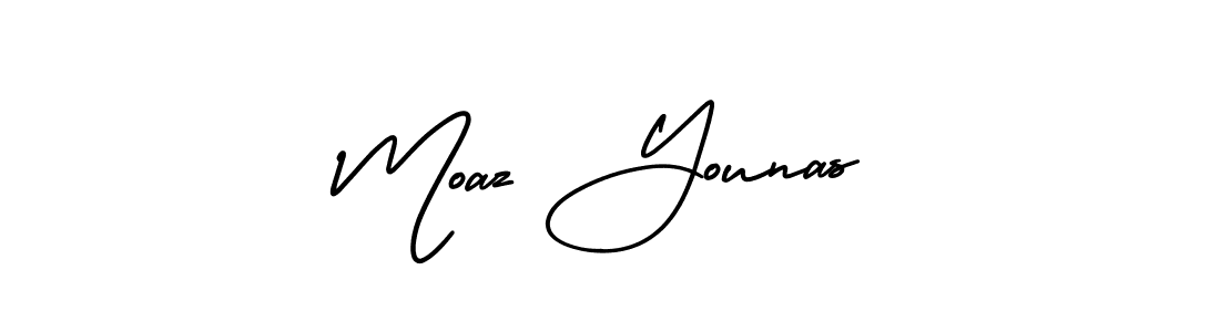 Make a short Moaz Younas signature style. Manage your documents anywhere anytime using AmerikaSignatureDemo-Regular. Create and add eSignatures, submit forms, share and send files easily. Moaz Younas signature style 3 images and pictures png
