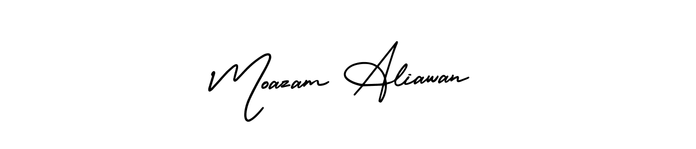 Use a signature maker to create a handwritten signature online. With this signature software, you can design (AmerikaSignatureDemo-Regular) your own signature for name Moazam Aliawan. Moazam Aliawan signature style 3 images and pictures png