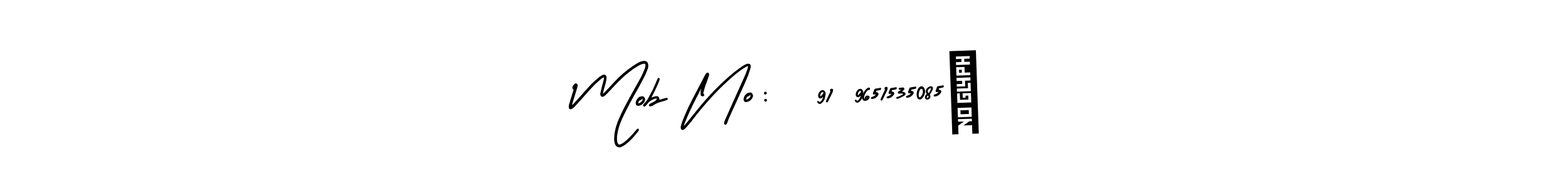 Use a signature maker to create a handwritten signature online. With this signature software, you can design (AmerikaSignatureDemo-Regular) your own signature for name Mob No:  91 9651535085​. Mob No:  91 9651535085​ signature style 3 images and pictures png