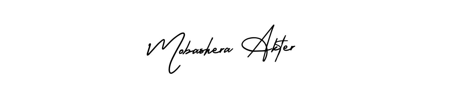 AmerikaSignatureDemo-Regular is a professional signature style that is perfect for those who want to add a touch of class to their signature. It is also a great choice for those who want to make their signature more unique. Get Mobashera Akter name to fancy signature for free. Mobashera Akter signature style 3 images and pictures png