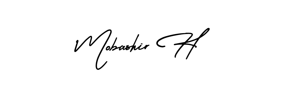 Mobashir H stylish signature style. Best Handwritten Sign (AmerikaSignatureDemo-Regular) for my name. Handwritten Signature Collection Ideas for my name Mobashir H. Mobashir H signature style 3 images and pictures png