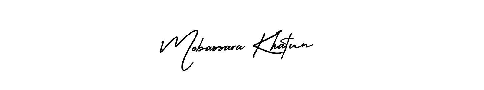 AmerikaSignatureDemo-Regular is a professional signature style that is perfect for those who want to add a touch of class to their signature. It is also a great choice for those who want to make their signature more unique. Get Mobassara Khatun name to fancy signature for free. Mobassara Khatun signature style 3 images and pictures png