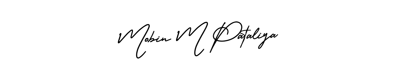 Design your own signature with our free online signature maker. With this signature software, you can create a handwritten (AmerikaSignatureDemo-Regular) signature for name Mobin M Pataliya. Mobin M Pataliya signature style 3 images and pictures png