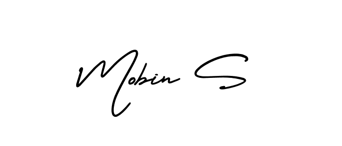 Also You can easily find your signature by using the search form. We will create Mobin S name handwritten signature images for you free of cost using AmerikaSignatureDemo-Regular sign style. Mobin S signature style 3 images and pictures png