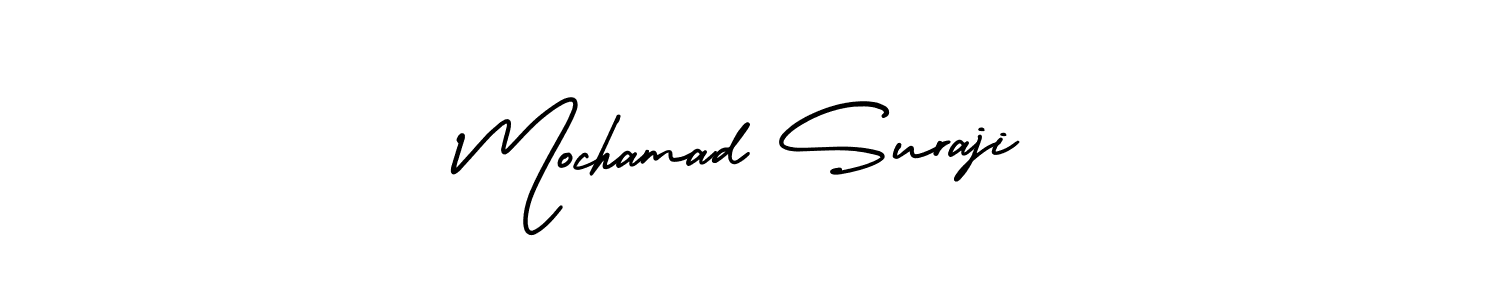 Mochamad Suraji stylish signature style. Best Handwritten Sign (AmerikaSignatureDemo-Regular) for my name. Handwritten Signature Collection Ideas for my name Mochamad Suraji. Mochamad Suraji signature style 3 images and pictures png