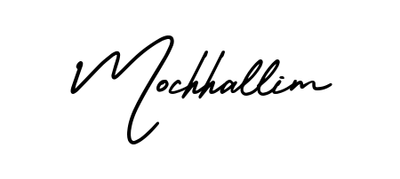 Create a personalized artistic stamp with Mochhallim in AmerikaSignatureDemo-Regular font. Perfect for visual artists, designers, and influencers. Mochhallim signature style 3 images and pictures png