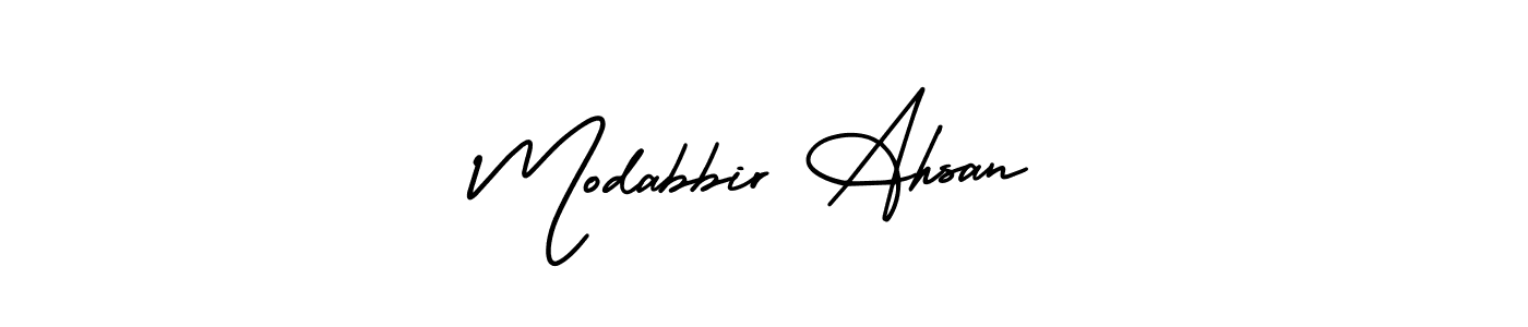 How to make Modabbir Ahsan signature? AmerikaSignatureDemo-Regular is a professional autograph style. Create handwritten signature for Modabbir Ahsan name. Modabbir Ahsan signature style 3 images and pictures png