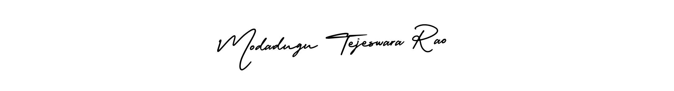 You can use this online signature creator to create a handwritten signature for the name Modadugu Tejeswara Rao. This is the best online autograph maker. Modadugu Tejeswara Rao signature style 3 images and pictures png