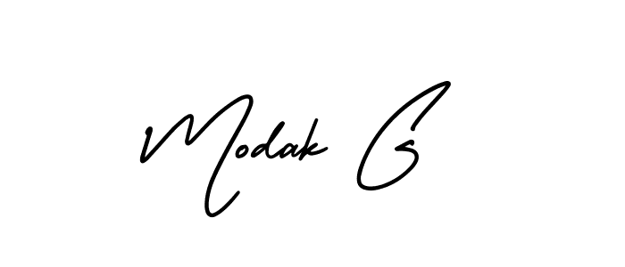 It looks lik you need a new signature style for name Modak G. Design unique handwritten (AmerikaSignatureDemo-Regular) signature with our free signature maker in just a few clicks. Modak G signature style 3 images and pictures png