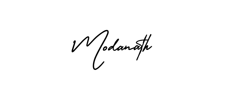 How to make Modanath name signature. Use AmerikaSignatureDemo-Regular style for creating short signs online. This is the latest handwritten sign. Modanath signature style 3 images and pictures png
