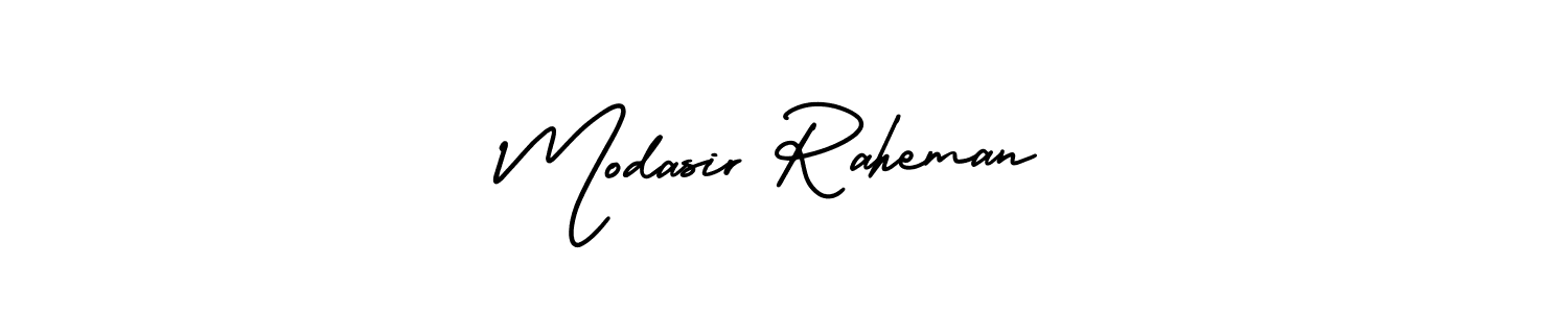 How to Draw Modasir Raheman signature style? AmerikaSignatureDemo-Regular is a latest design signature styles for name Modasir Raheman. Modasir Raheman signature style 3 images and pictures png
