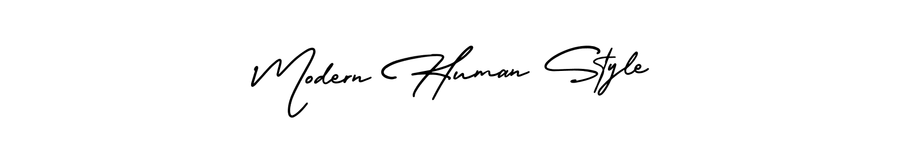 The best way (AmerikaSignatureDemo-Regular) to make a short signature is to pick only two or three words in your name. The name Modern Human Style include a total of six letters. For converting this name. Modern Human Style signature style 3 images and pictures png
