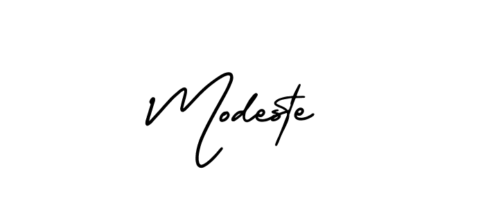 Create a beautiful signature design for name Modeste. With this signature (AmerikaSignatureDemo-Regular) fonts, you can make a handwritten signature for free. Modeste signature style 3 images and pictures png