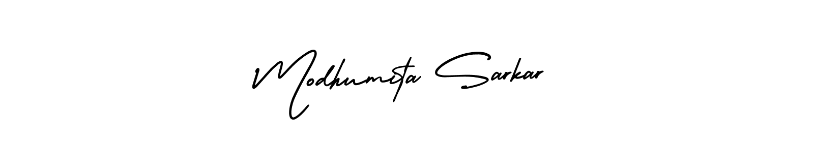 Also You can easily find your signature by using the search form. We will create Modhumita Sarkar name handwritten signature images for you free of cost using AmerikaSignatureDemo-Regular sign style. Modhumita Sarkar signature style 3 images and pictures png