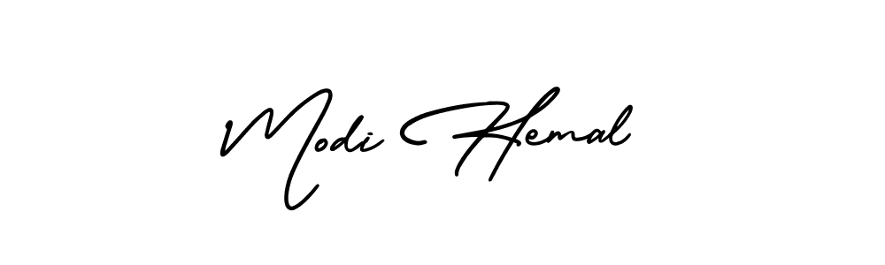 How to make Modi Hemal signature? AmerikaSignatureDemo-Regular is a professional autograph style. Create handwritten signature for Modi Hemal name. Modi Hemal signature style 3 images and pictures png