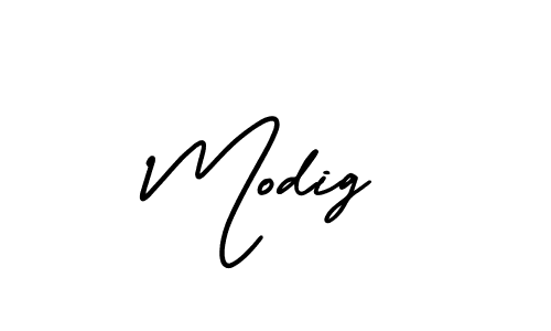 How to make Modig name signature. Use AmerikaSignatureDemo-Regular style for creating short signs online. This is the latest handwritten sign. Modig signature style 3 images and pictures png