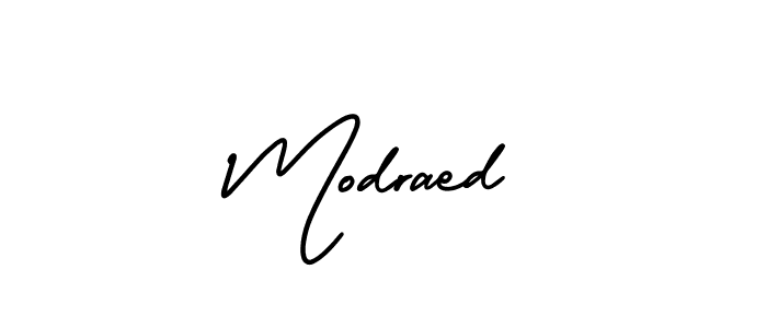 Use a signature maker to create a handwritten signature online. With this signature software, you can design (AmerikaSignatureDemo-Regular) your own signature for name Modraed. Modraed signature style 3 images and pictures png