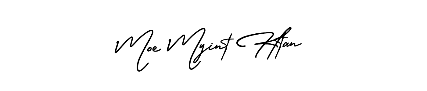 It looks lik you need a new signature style for name Moe Myint Htan. Design unique handwritten (AmerikaSignatureDemo-Regular) signature with our free signature maker in just a few clicks. Moe Myint Htan signature style 3 images and pictures png