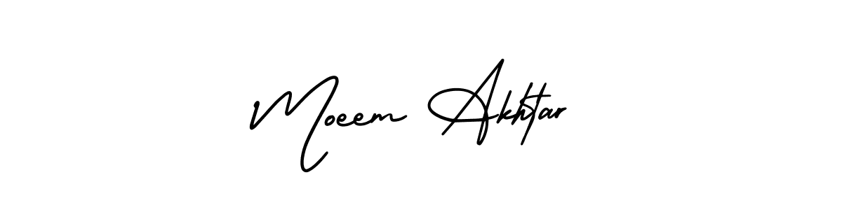 Make a beautiful signature design for name Moeem Akhtar. With this signature (AmerikaSignatureDemo-Regular) style, you can create a handwritten signature for free. Moeem Akhtar signature style 3 images and pictures png