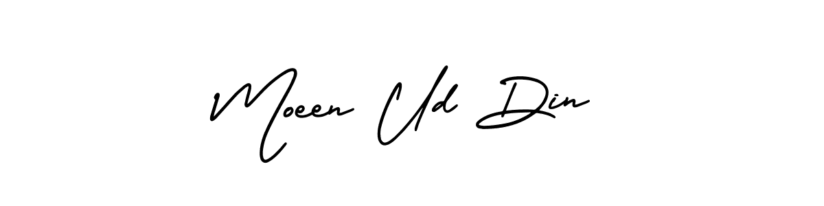 Also You can easily find your signature by using the search form. We will create Moeen Ud Din name handwritten signature images for you free of cost using AmerikaSignatureDemo-Regular sign style. Moeen Ud Din signature style 3 images and pictures png