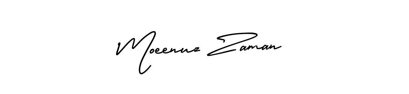 Make a beautiful signature design for name Moeenuz Zaman. With this signature (AmerikaSignatureDemo-Regular) style, you can create a handwritten signature for free. Moeenuz Zaman signature style 3 images and pictures png