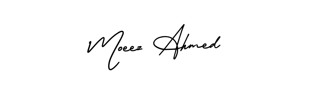 How to Draw Moeez Ahmed signature style? AmerikaSignatureDemo-Regular is a latest design signature styles for name Moeez Ahmed. Moeez Ahmed signature style 3 images and pictures png