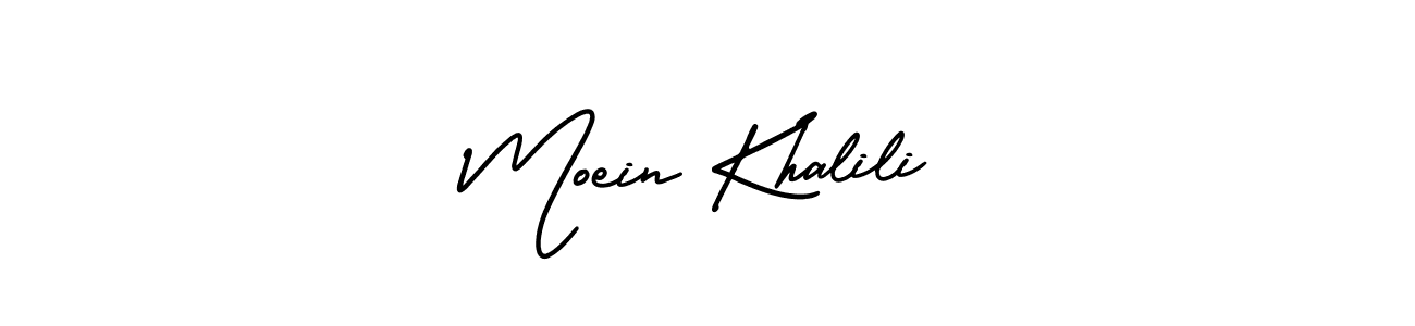 The best way (AmerikaSignatureDemo-Regular) to make a short signature is to pick only two or three words in your name. The name Moein Khalili include a total of six letters. For converting this name. Moein Khalili signature style 3 images and pictures png
