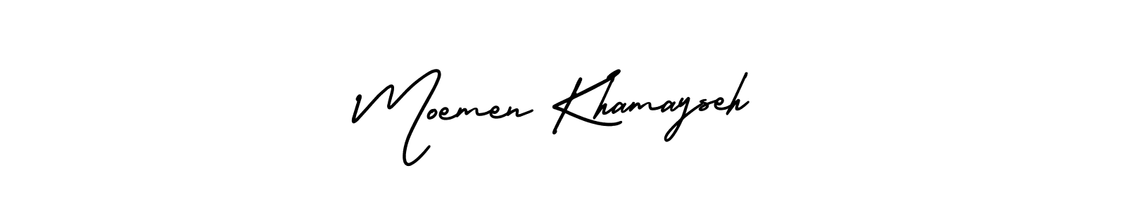 How to Draw Moemen Khamayseh signature style? AmerikaSignatureDemo-Regular is a latest design signature styles for name Moemen Khamayseh. Moemen Khamayseh signature style 3 images and pictures png