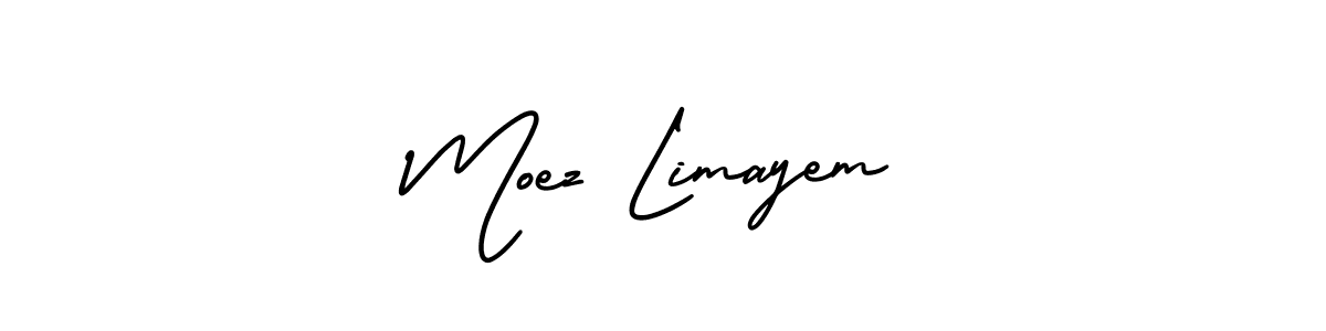 This is the best signature style for the Moez Limayem name. Also you like these signature font (AmerikaSignatureDemo-Regular). Mix name signature. Moez Limayem signature style 3 images and pictures png