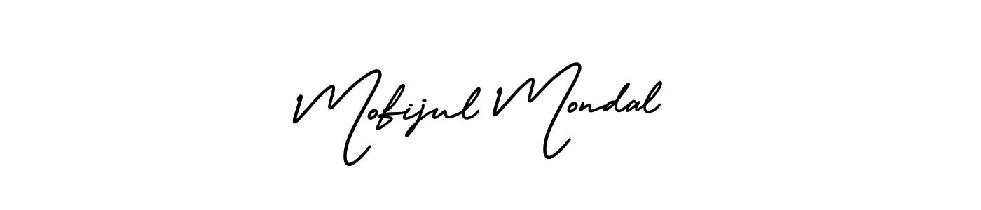You should practise on your own different ways (AmerikaSignatureDemo-Regular) to write your name (Mofijul Mondal) in signature. don't let someone else do it for you. Mofijul Mondal signature style 3 images and pictures png