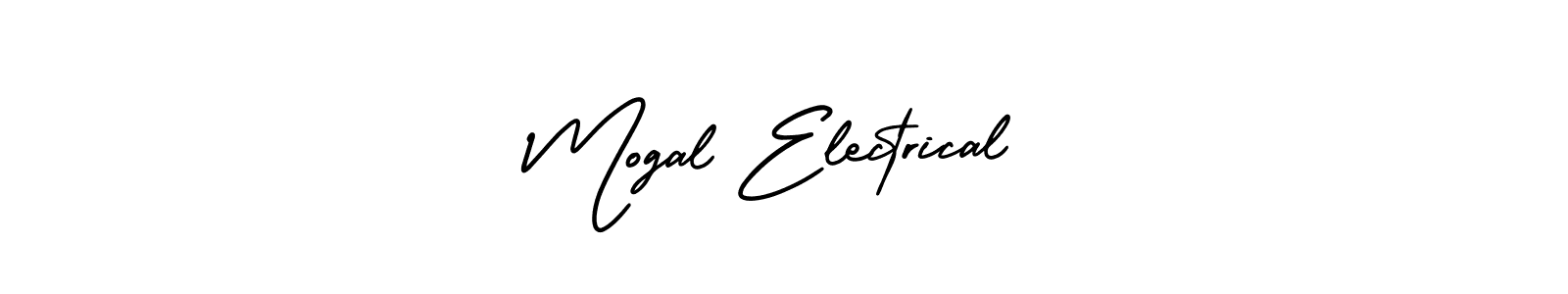 The best way (AmerikaSignatureDemo-Regular) to make a short signature is to pick only two or three words in your name. The name Mogal Electrical include a total of six letters. For converting this name. Mogal Electrical signature style 3 images and pictures png