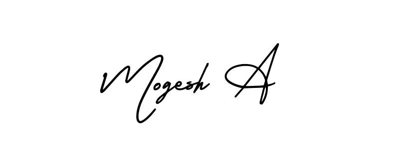 This is the best signature style for the Mogesh A name. Also you like these signature font (AmerikaSignatureDemo-Regular). Mix name signature. Mogesh A signature style 3 images and pictures png