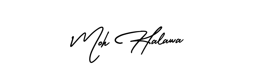 The best way (AmerikaSignatureDemo-Regular) to make a short signature is to pick only two or three words in your name. The name Moh Halawa include a total of six letters. For converting this name. Moh Halawa signature style 3 images and pictures png