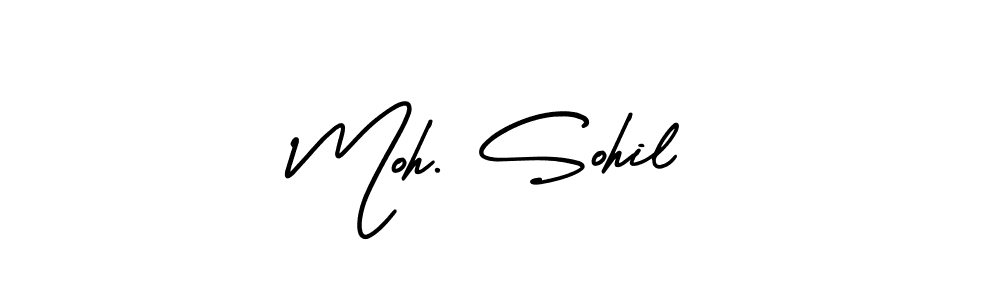 The best way (AmerikaSignatureDemo-Regular) to make a short signature is to pick only two or three words in your name. The name Moh. Sohil include a total of six letters. For converting this name. Moh. Sohil signature style 3 images and pictures png